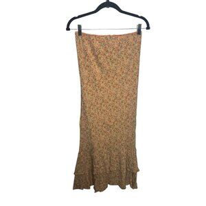 ASOS Floral Midi Skirt with Ruffle Hem Size US 6 -